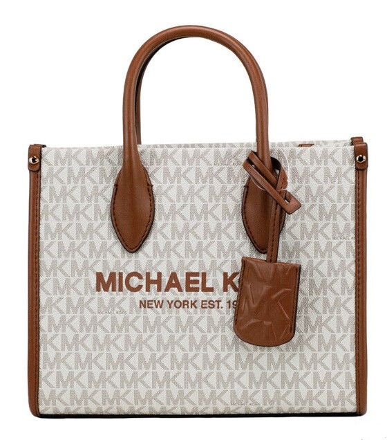 

Сумка-шоппер Mirella Small Vanilla PVC Top на молнии с короткими ручками через плечо Michael Kors