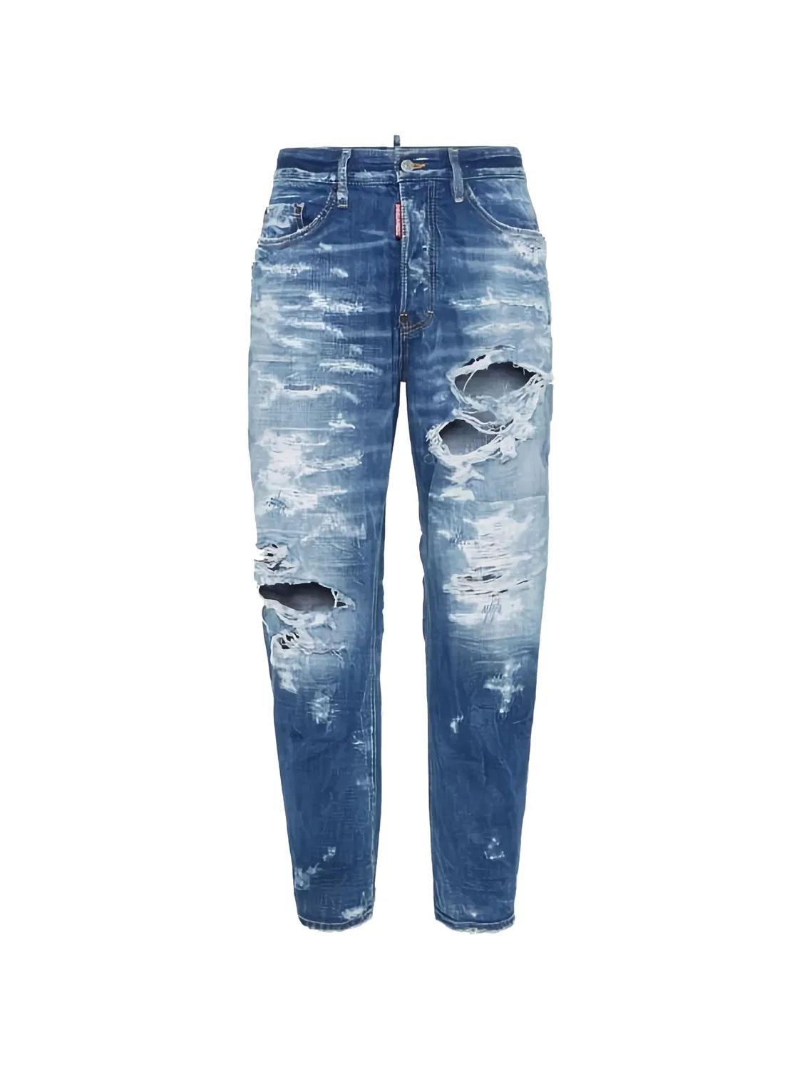 Прямые джинсы с эффектом потертости DSQUARED2, синий