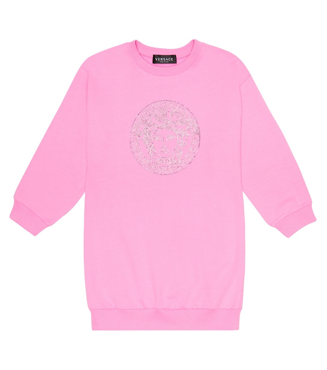 

Платье с декором Medusa из хлопка Versace, розовый