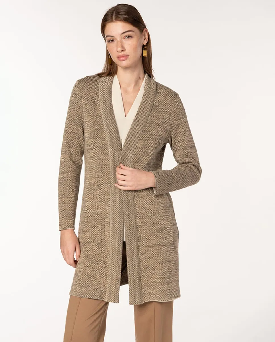 

Женская жаккардовая трикотажная куртка с имитацией однотонного триколора Naulover, бежевый