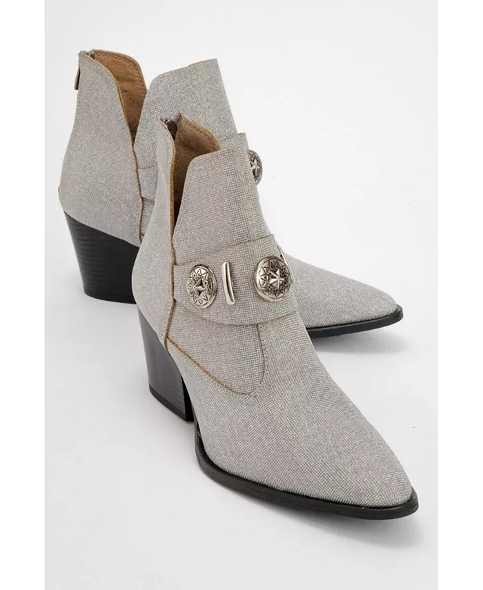 Ботинки Kenda с пряжкой и блочным каблуком Prologue Shoes, серебряный