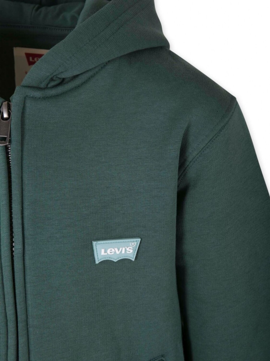 Толстовка с капюшоном Levi's Kids на молнии с отделкой в полоску, зеленый — фото 3