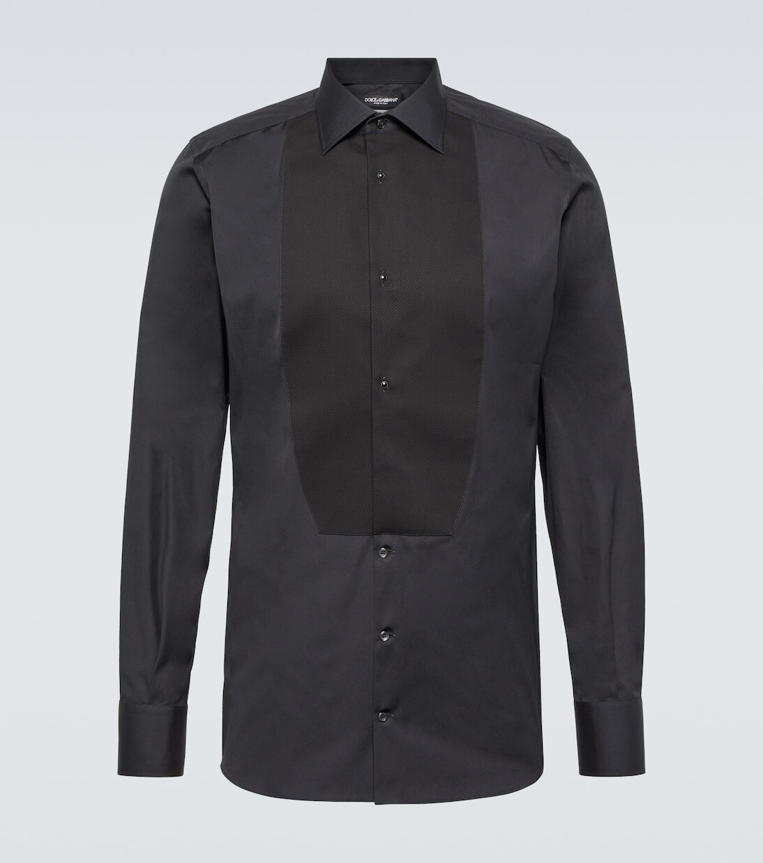 

Рубашка plastron из хлопка Dolce&Gabbana, черный
