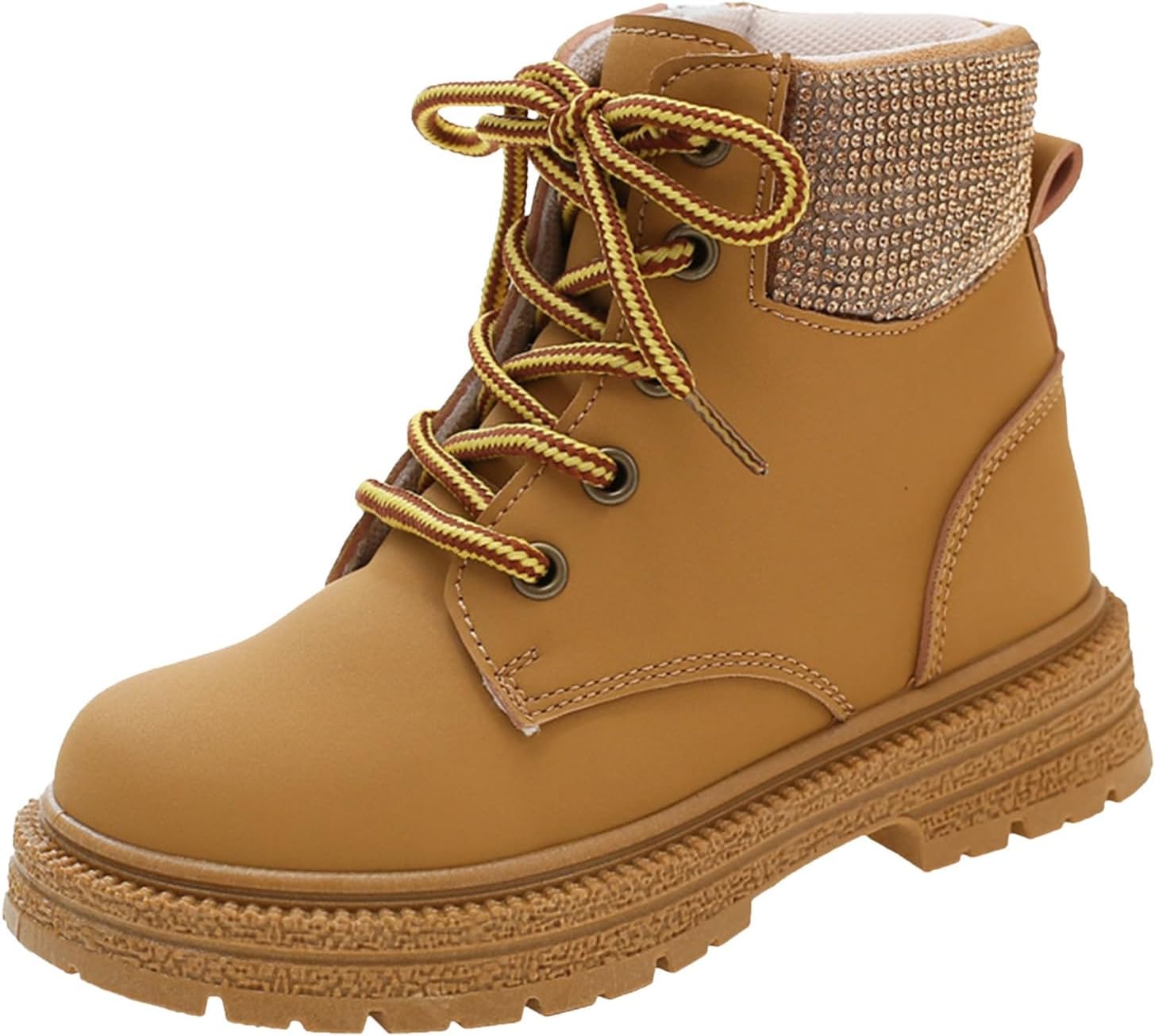 

Ботинки для боевых действий для детей, девочек, праздничные ботильоны с платформой, массивным каблуком-блоком, боковой молнией, боевые ботинки, снегоступы JEUROT, Yellow