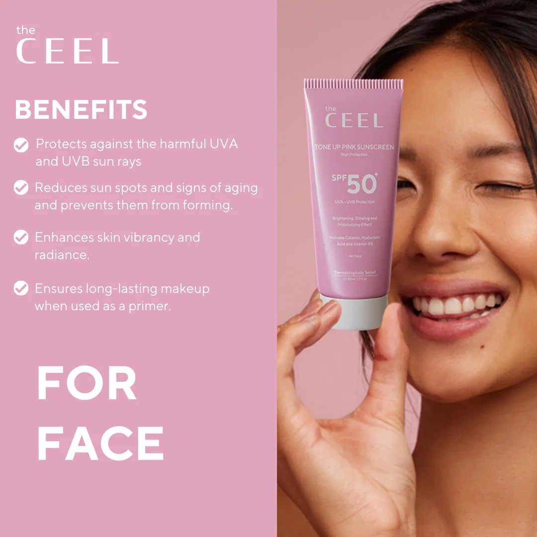 Розовый солнцезащитный крем «Tone Up Sun Cream SPF 50+» от The Ceel The Ceel — фото 2