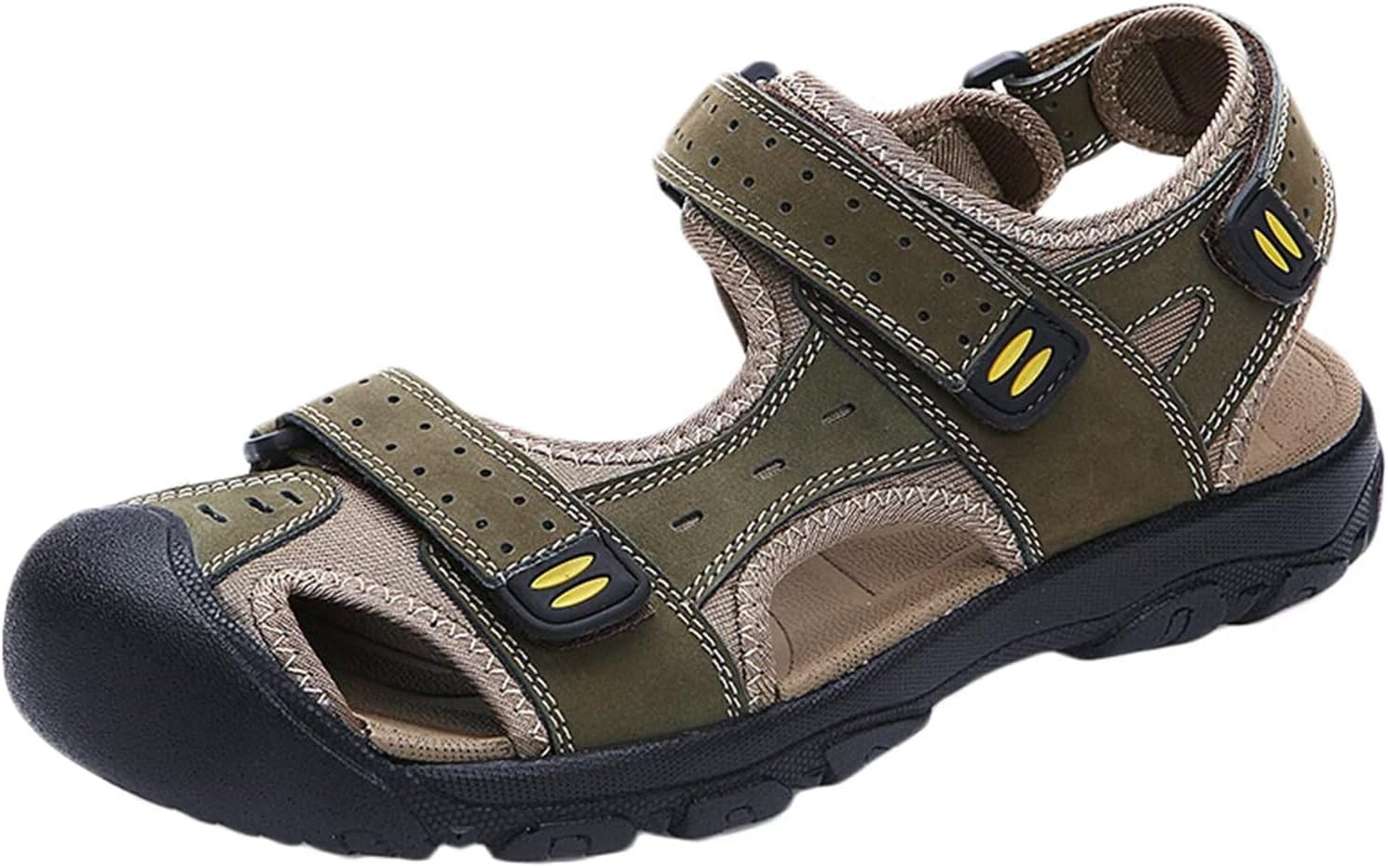 

Мужские летние повседневные сандалии HNVAVQ, кожаные с закрытым носком, противоскользящие пляжные сандалии, водонепроницаемые рыболовные туфли, B-3