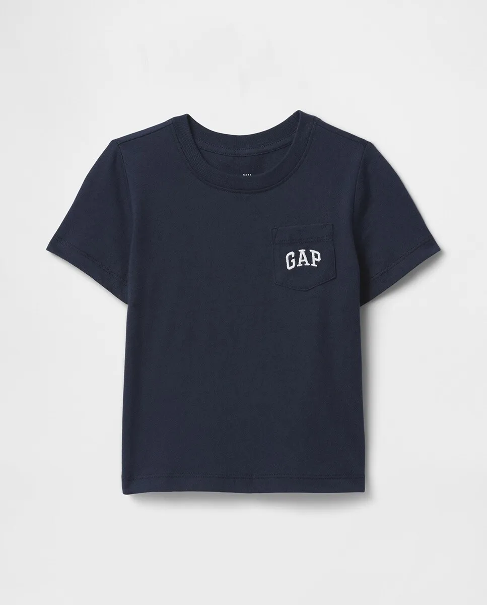

Футболка из хлопка для мальчиков, круглый вырез и короткие рукава Gap, тёмно-синий