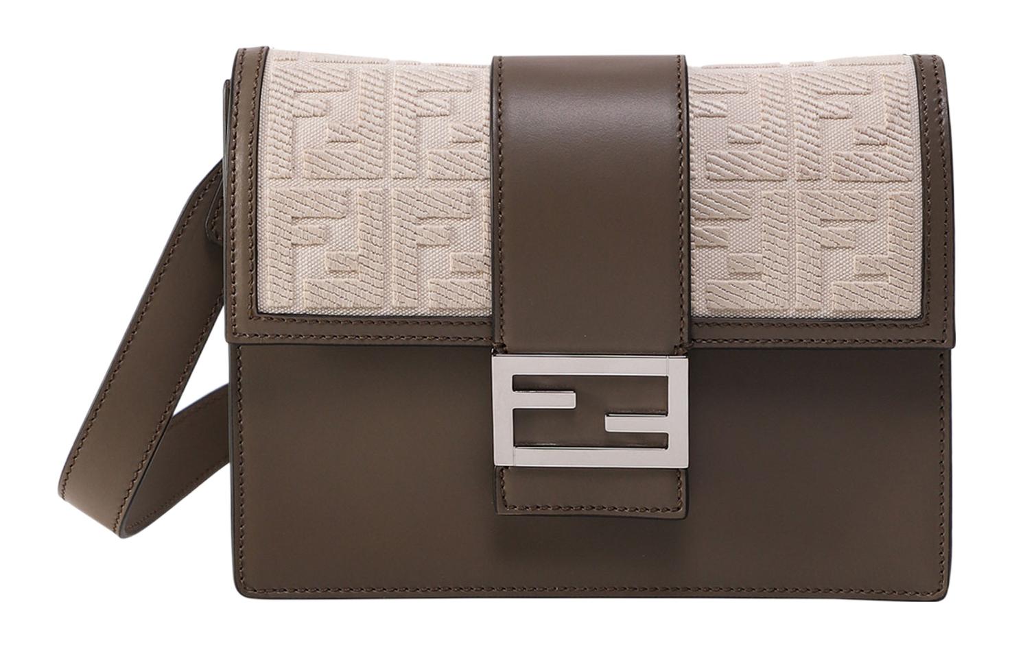 

FENDI Сумка через плечо из зернистой телячьей кожи коричневого цвета для женщин Grain Cow Leather
