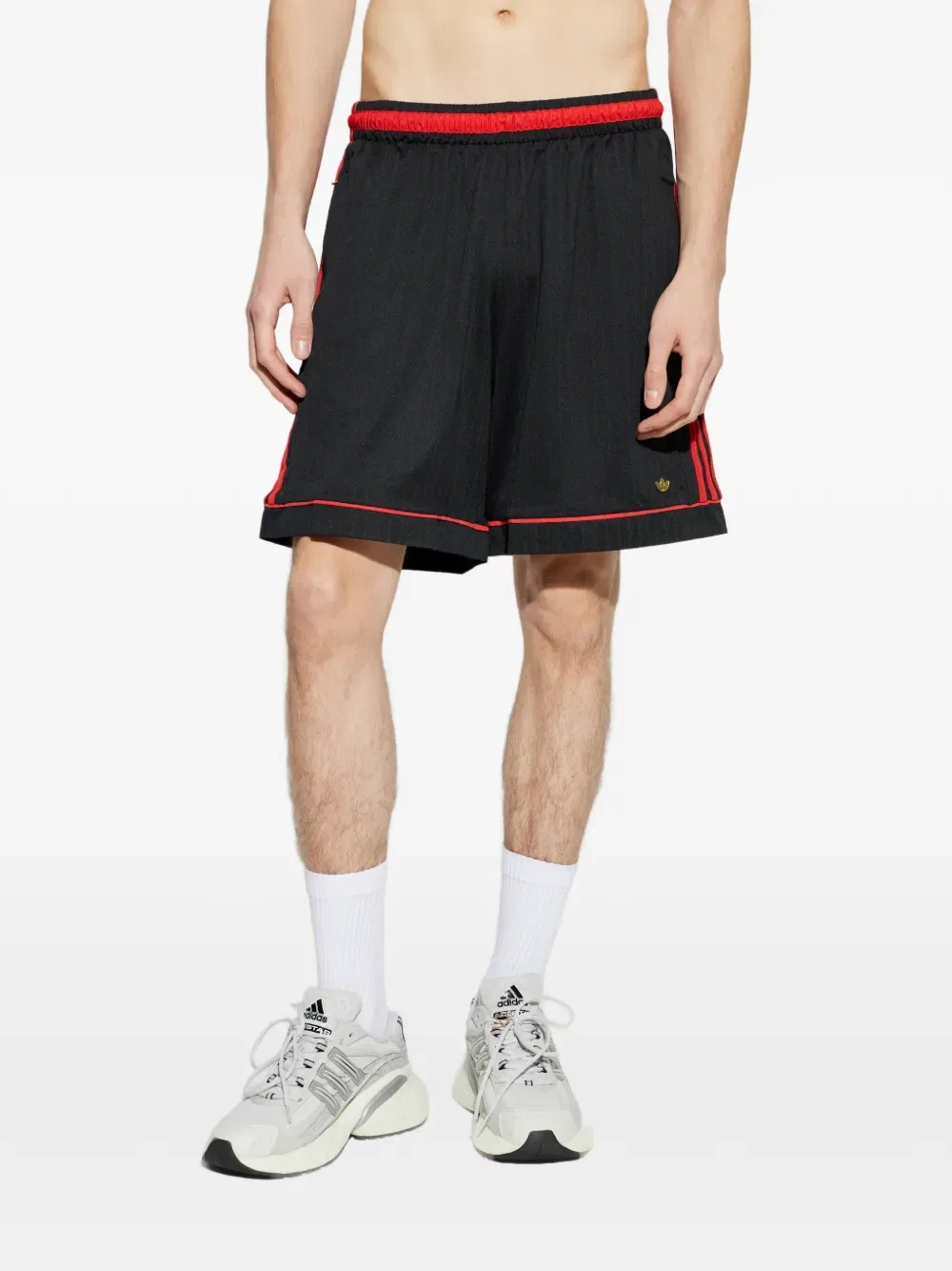Шорты 98 с отделкой в полоску Adidas, черный — фото 3