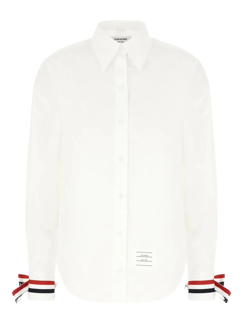 

Рубашка с манжетами в рубчик THOM BROWNE, белый