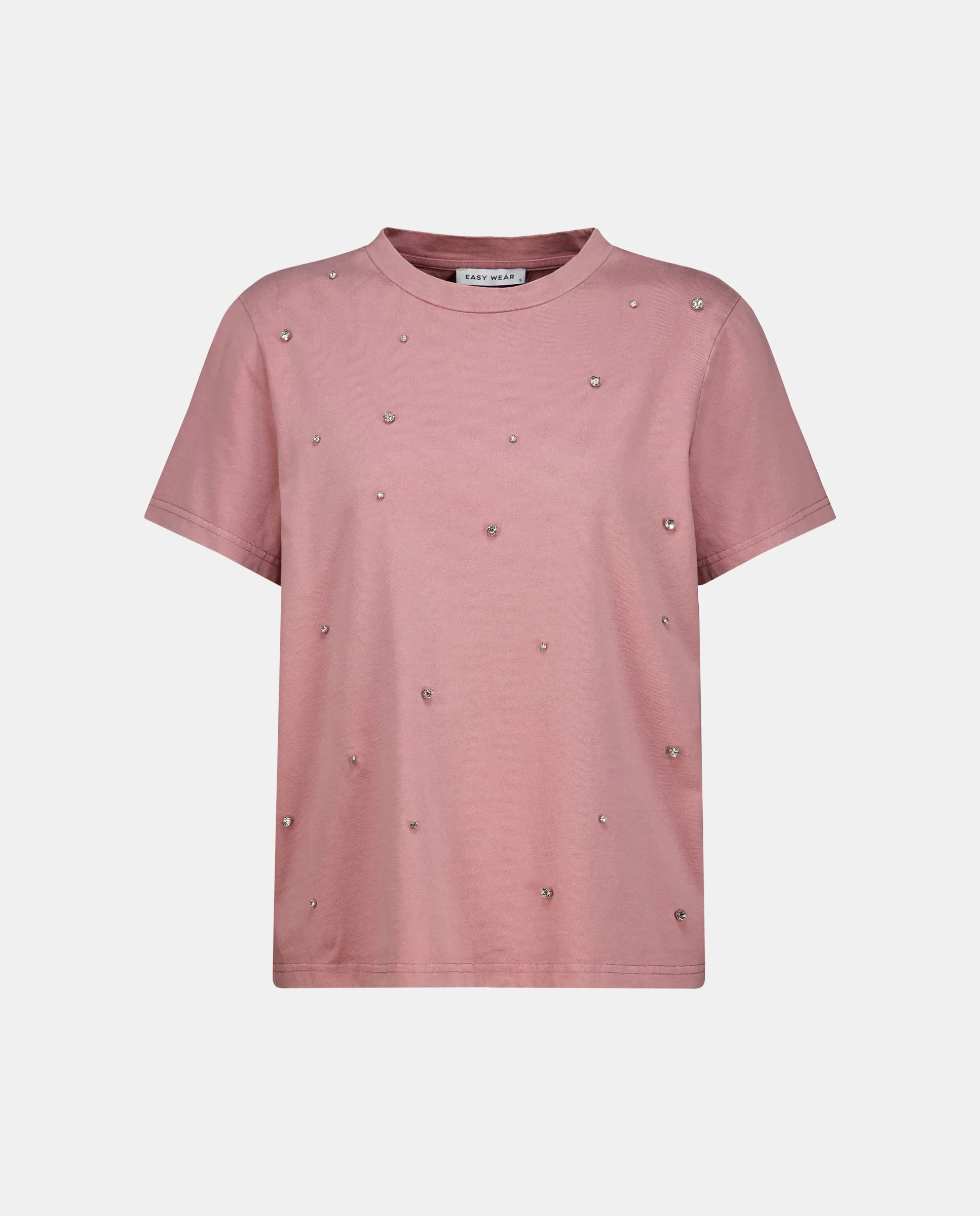 

Женская футболка с коротким рукавом и стразами Easy Wear, сливовый