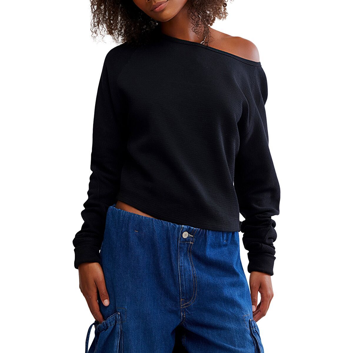 

Топ Jess с длинным рукавом Free People, черный