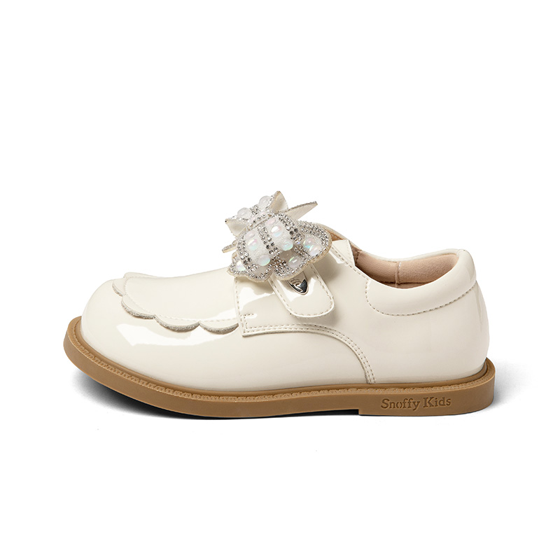 

Повседневные лоферы в стиле преппи, низкие детские кожаные туфли для детей Snoffy, слоновая кость