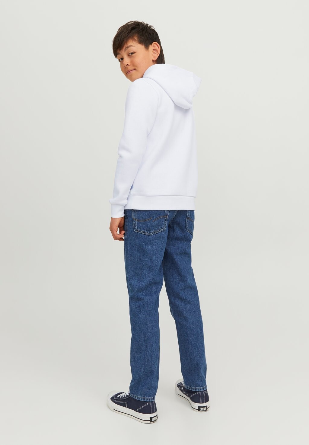 Толстовка JJECORP LOGO HOOD PLAY Jack & Jones Junior, цвет white — фото 3