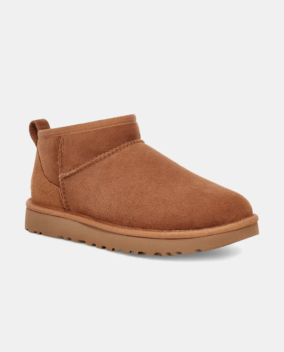 Женские ботильоны Classic Ultra Mini из замши с меховой внутренней подкладкой UGG, цвет Camel — фото 4