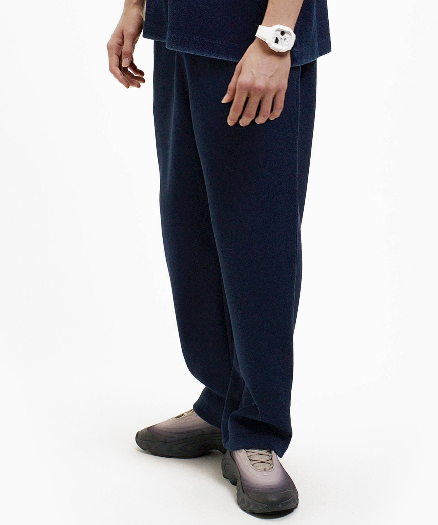 Большие спортивные штаны из пике / спортивные брюки LACOSTE, Navy — фото 2