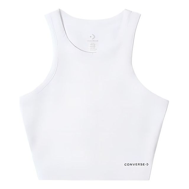 

Топ (WMNS) Converse High Neck Knit Tank Top 'White' 10026502-A02, белый