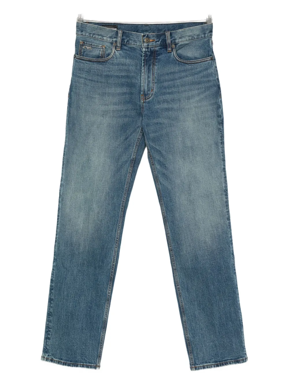 

Джинсы из смеси хлопка и денима EMPORIO ARMANI, синий