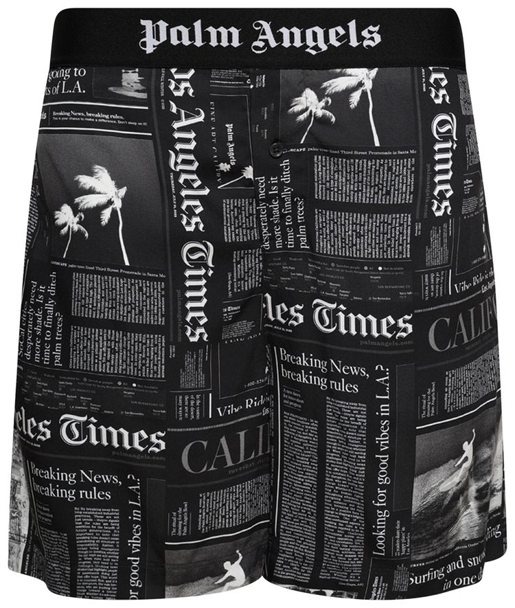

Шорты Palm Angels x La Times News Shorts, черный