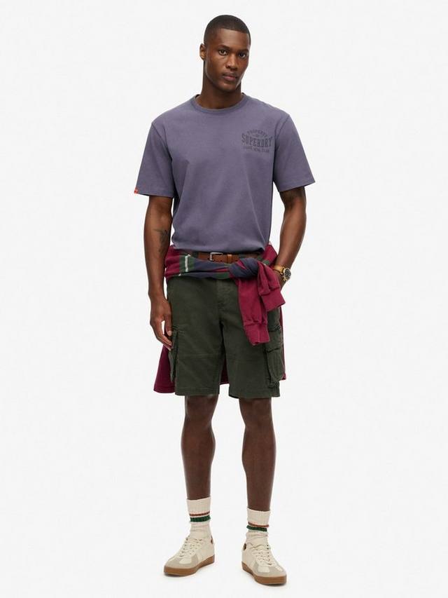 Хлопковая футболка Regular Fit Athletic Essential с принтом Superdry, Purple — фото 3