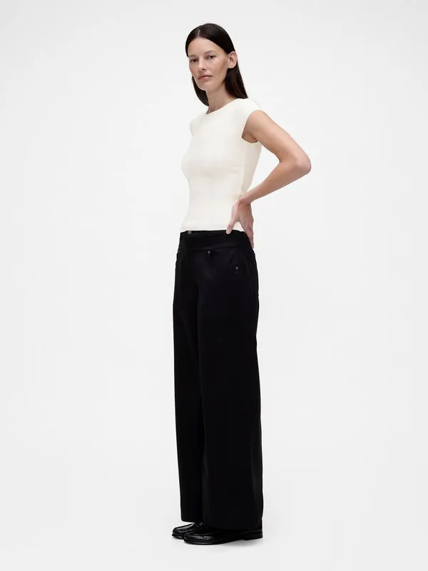 Футболка gapstudio в рубчик, базовая футболка Gap, New Off White — фото 2