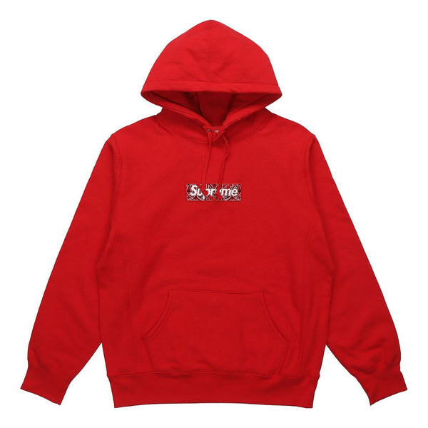 

Толстовка fw19 week 16 bandana box logo hooded sweatshirt 'red' Supreme, красный