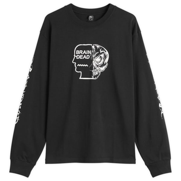 

Футболка с длинным рукавом и принтом «Череп-мех» Brain Dead, черный