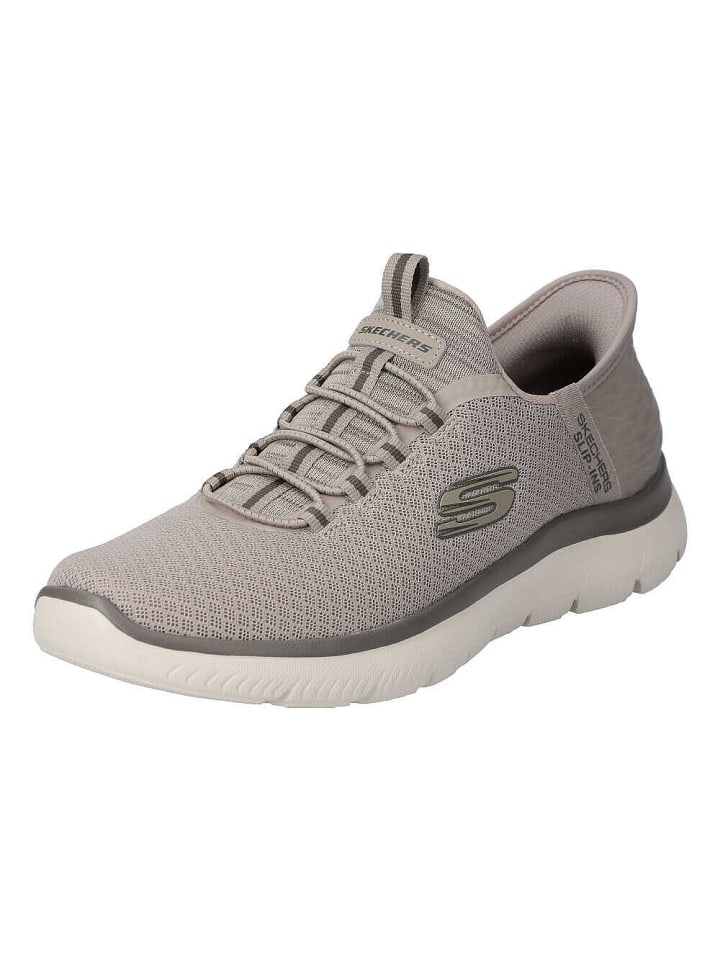 

Кроссовки на шнуровке Skechers, серо-коричневый
