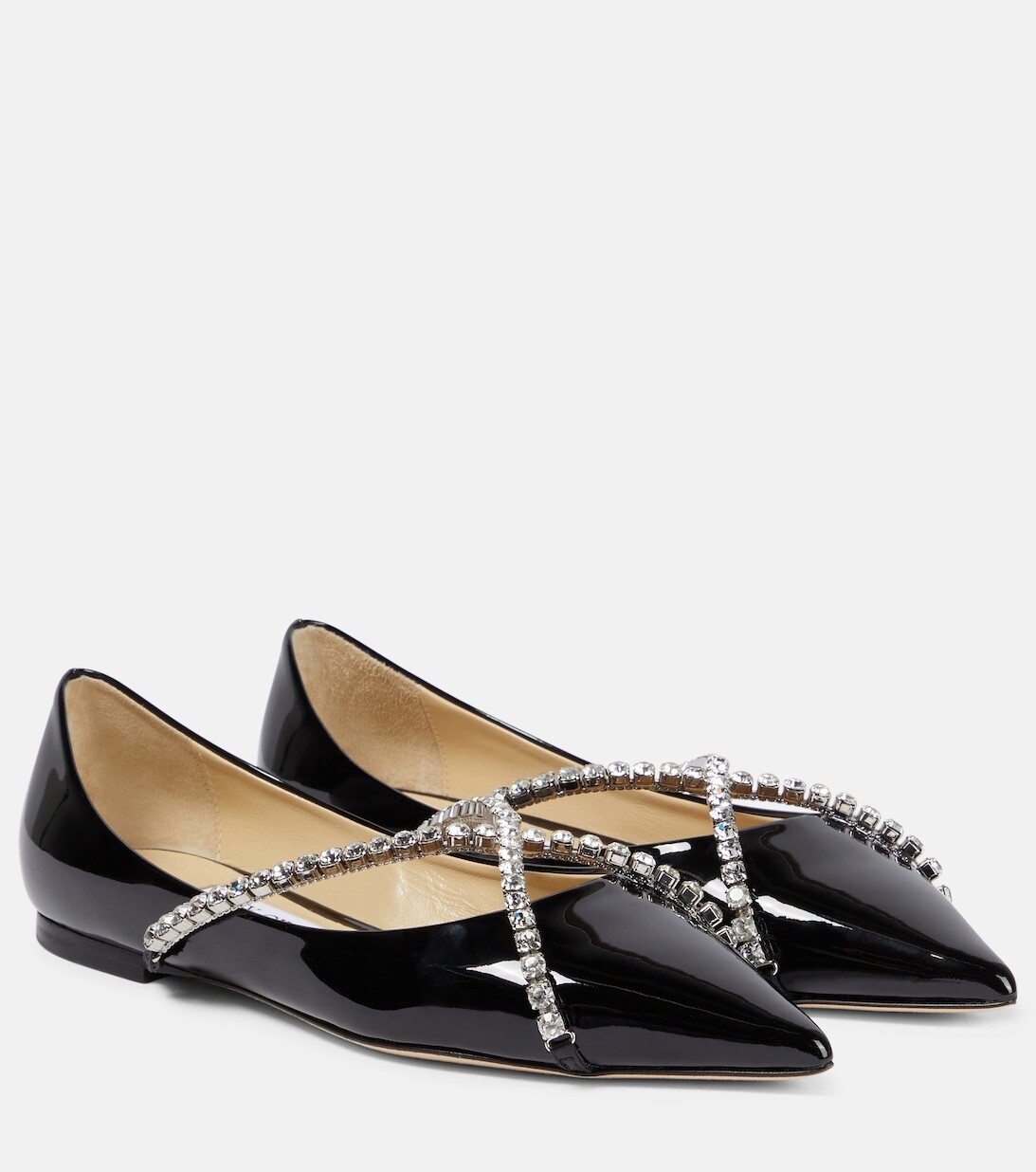 Декорированные кожаные балетки Genevi Jimmy Choo, черный