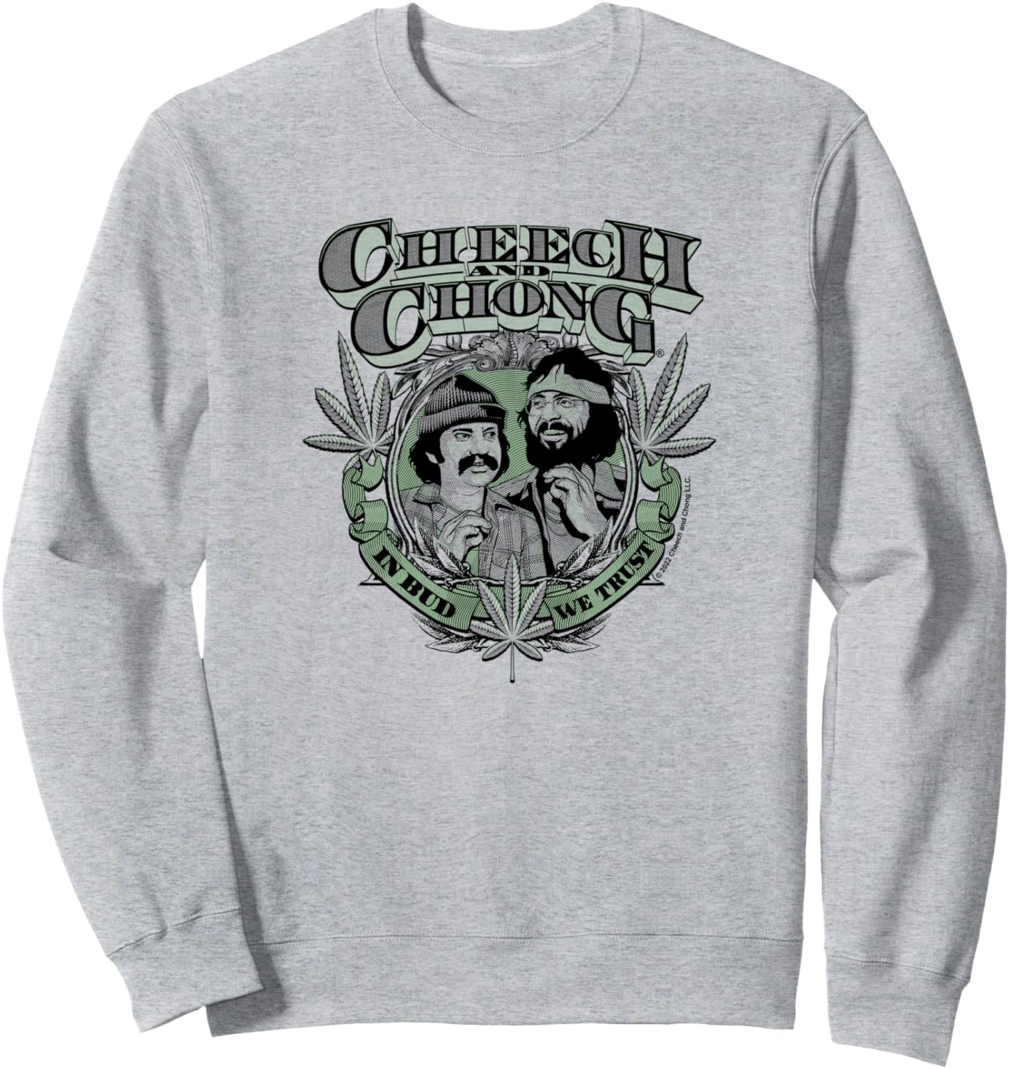 

Толстовка с логотипом Cheech & Chong In Bud We Trust American Bill Style, серая, Серый, Толстовка с логотипом Cheech & Chong In Bud We Trust American Bill Style, серая