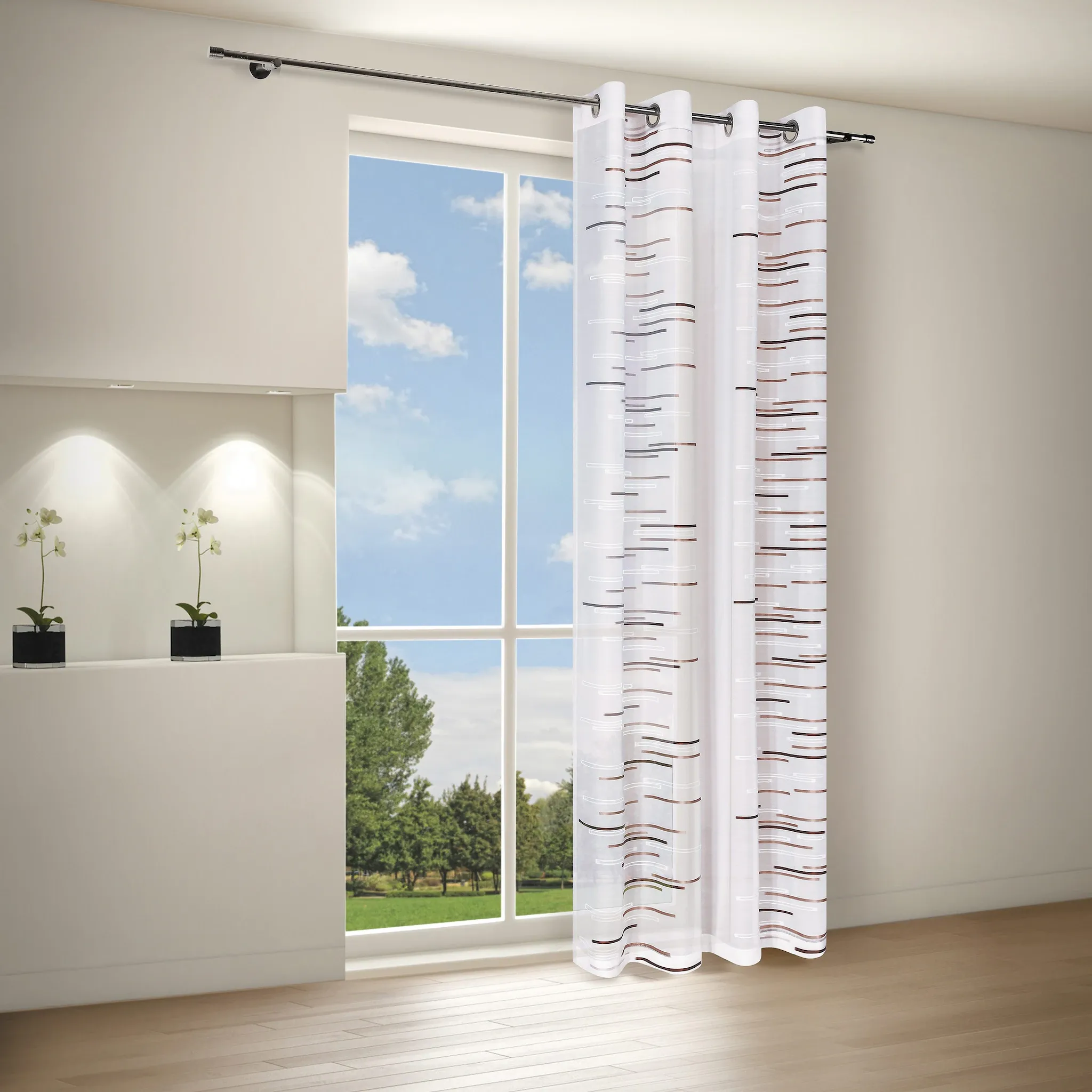 

Штора Happy Home «LORNA», (1 шт.), ВxШ: 245x140, коричневый