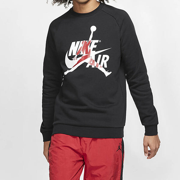 Толстовка men's jordan air flying man printing knit round neck pullover black Nike, черный — фото 3