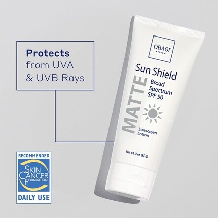 Солнцезащитный крем Sun Shield Matte Broad Spectrum SPF 50 Солнцезащитный крем 3 унции Obagi — фото 2