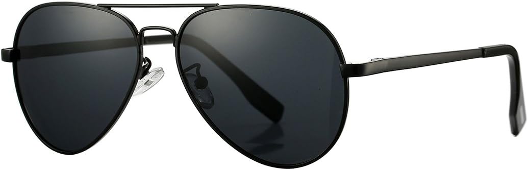 

Поляризованные солнцезащитные очки-авиаторы COASION для подростков с маленьким лицом, для женщин и мужчин, винтажный стиль, защита от УФ-излучения UV400, 52mm - Black/Grey