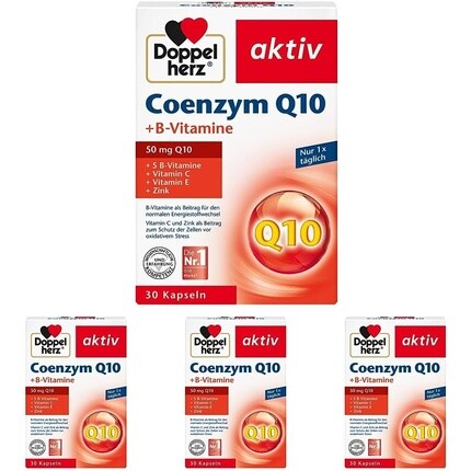 

Коэнзим Q10 + витамины группы B с цинком, витаминами B6, B12 и C для нормальной иммунной функции, 30 капсул, Doppelherz