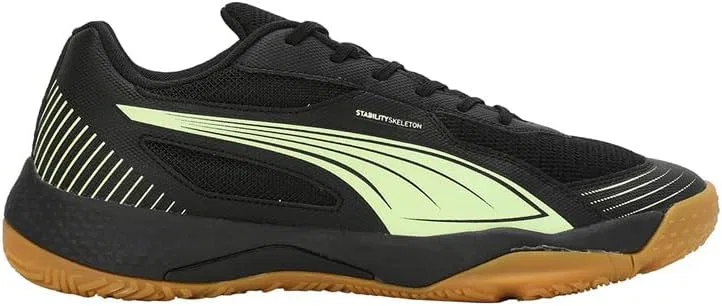 Кроссовки для игры в помещении PUMA Solarflash III для мужчин и женщин, Puma Black Fizzy Apple — фото 3