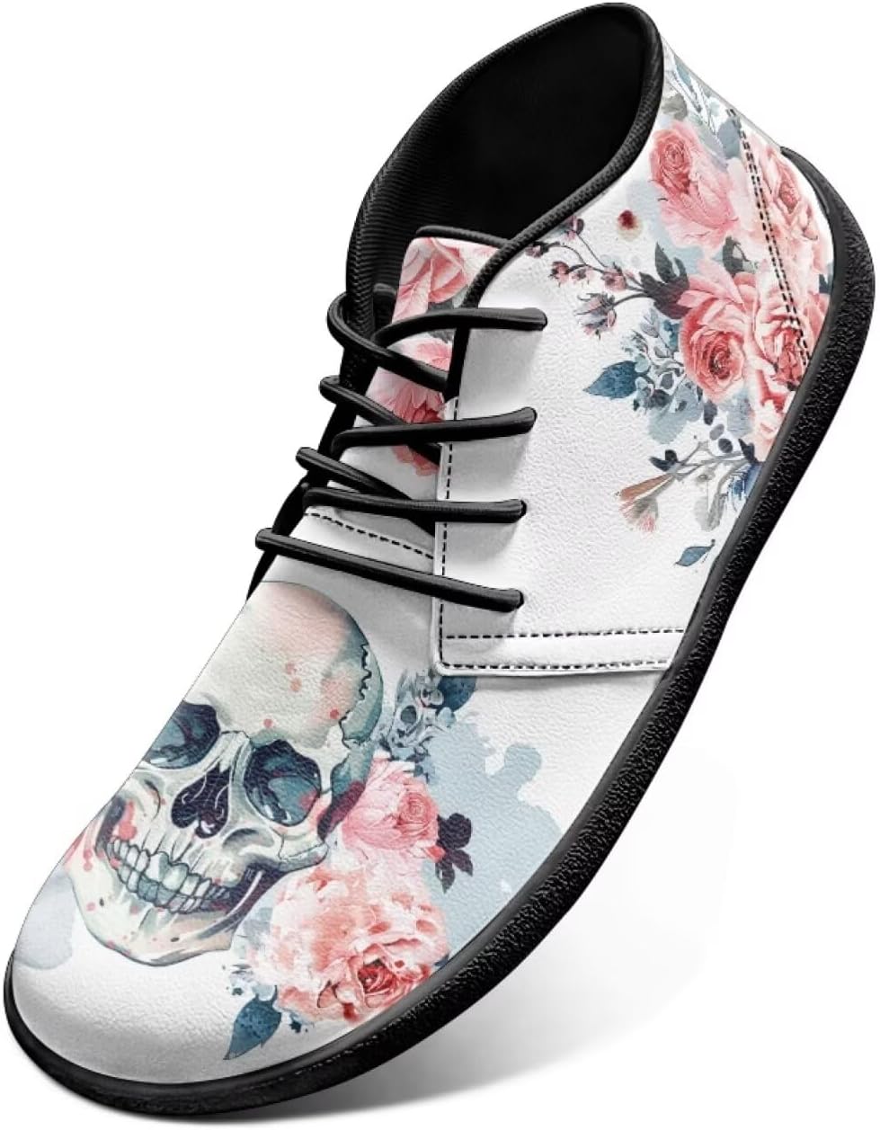 

Мужские кроссовки Jeiento Barefoot, ботинки босоногого типа с черепами и цветочным принтом, с широкой носковой частью, воздухопроницаемые, противоскользящие, Dead Skull Rose