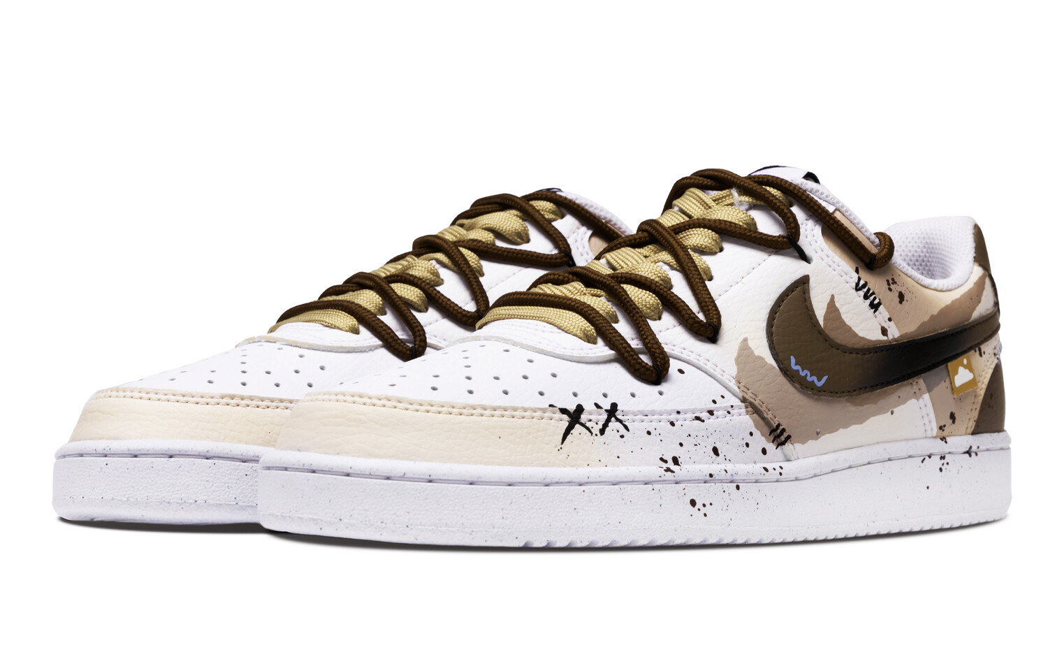 

Кроссовки Nike Court Vision 1 Skateboarding Shoes Men Low-top White, коричневый