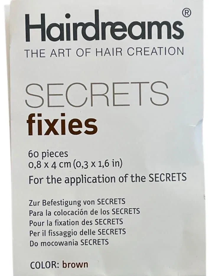Ленты для наращивания волос Hairdreams Secrets Fixies, 60 шт., коричневые Hairdreams
