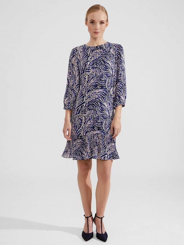 

Платье Petite Lilith с абстрактным принтом Hobbs, Navy/Multi