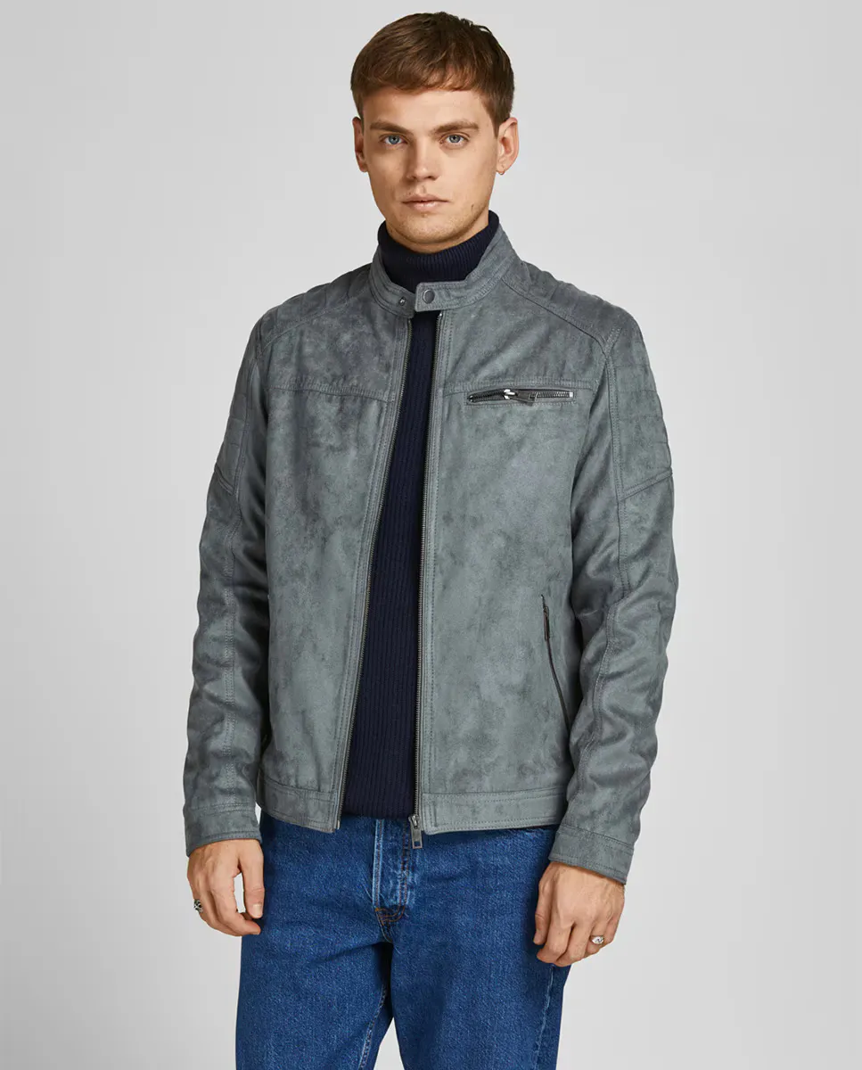 

Мужская косуха с эффектом кожи Jack & Jones, серый