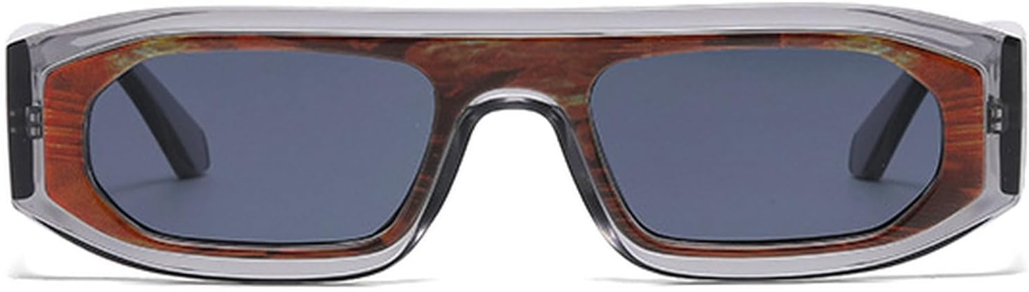 

Модные маленькие прямоугольные солнцезащитные очки для женщин, винтажные квадратные солнцезащитные очки для мужчин и женщин, очки с защитой от УФ-излучения UV400 mincl, Gray Black