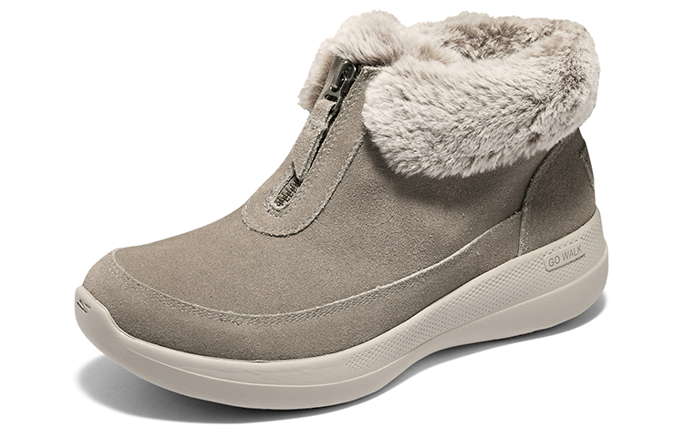 Женские ботинки Skechers Go Walk замшевые на молнии, серый — фото 3