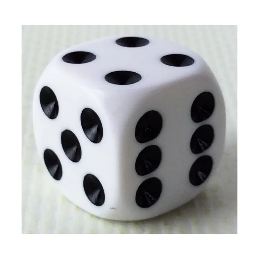 

Игральные кости «кошка» d6, 16 мм — белые с черным (1), Dice - Animal