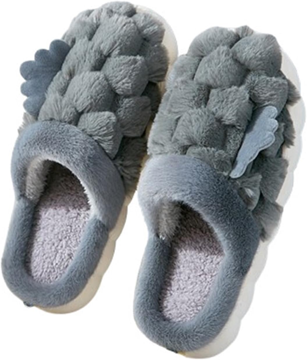 

Женские и мужские уютные пушистые домашние тапочки с животным принтом черепахи с крыльями, с памятью формы, против скольжения, легкие, для дома (38/39 EU, кофе) Znel, серый