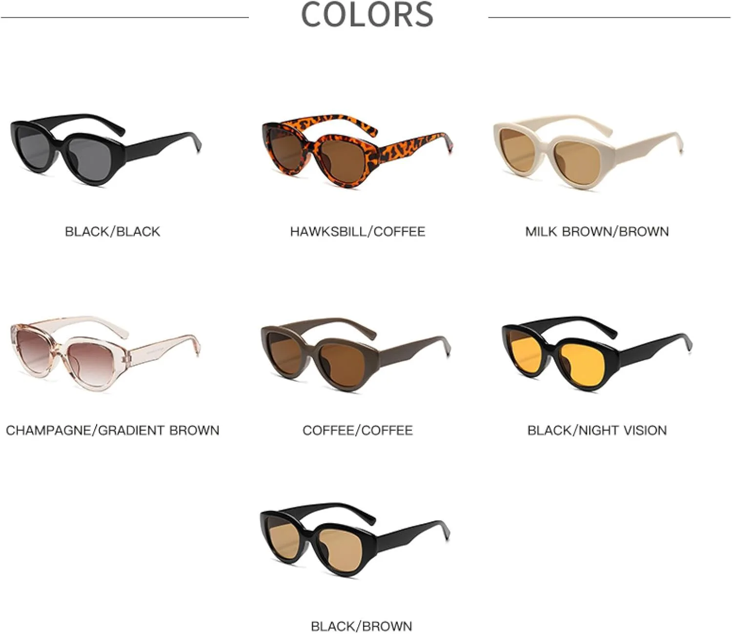 

Солнцезащитные очки с защитой от УФ-излучения UV400 | «Кошачий глаз» | Для женщин и мужчин | Для занятий спортом на открытом воздухе и вождения DSVIGF, Black