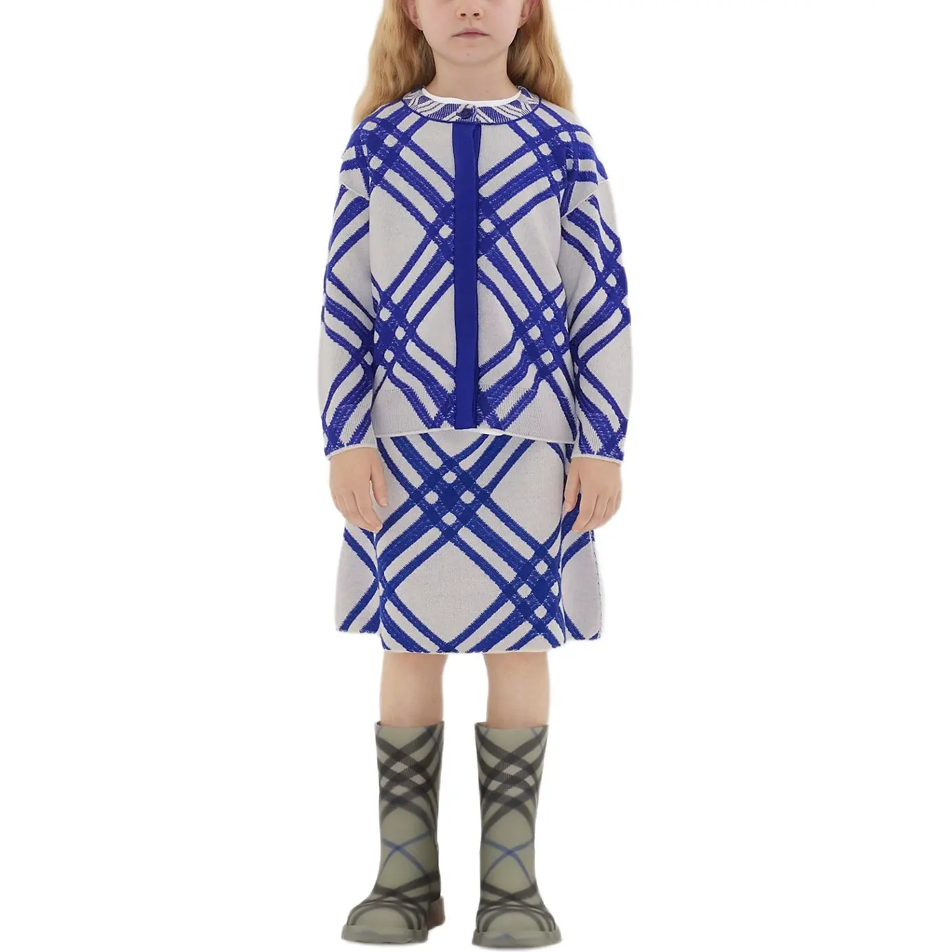 Детская юбка Burberry, синяя — фото 3