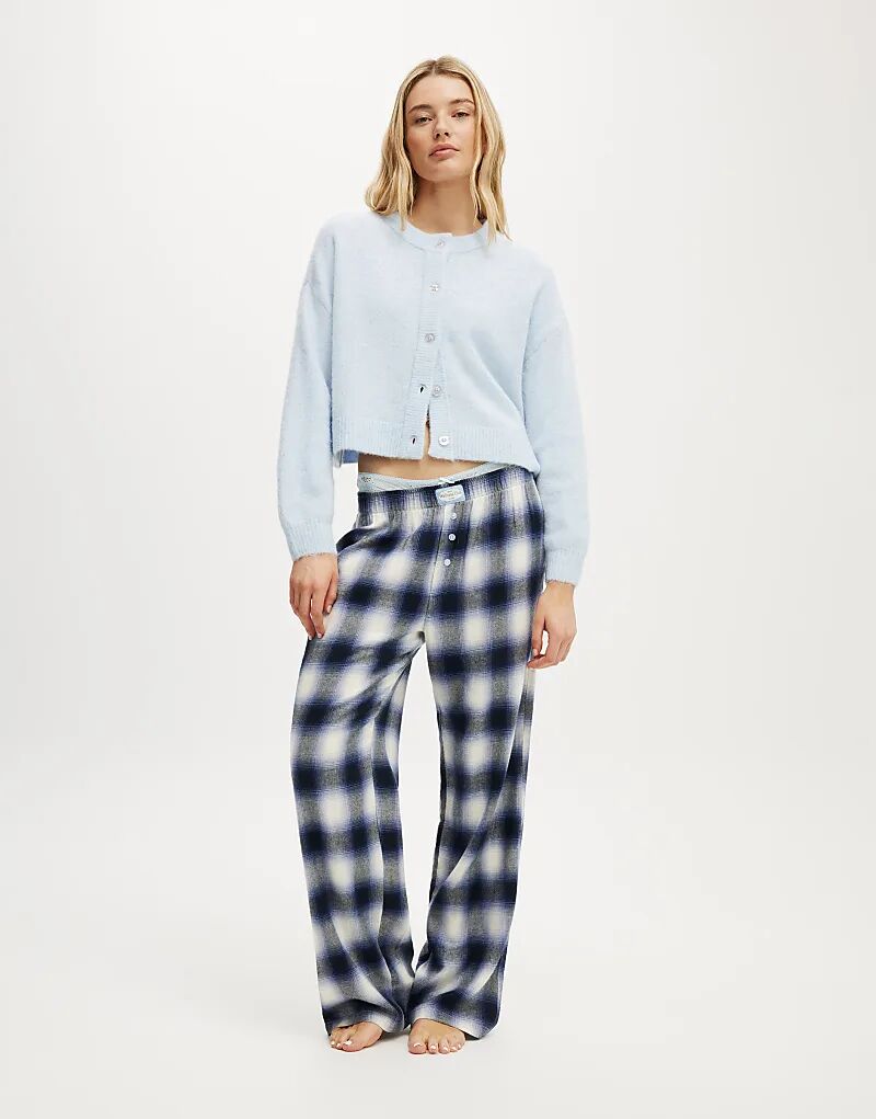 

Широкие брюки Cotton On Flannel синего цвета