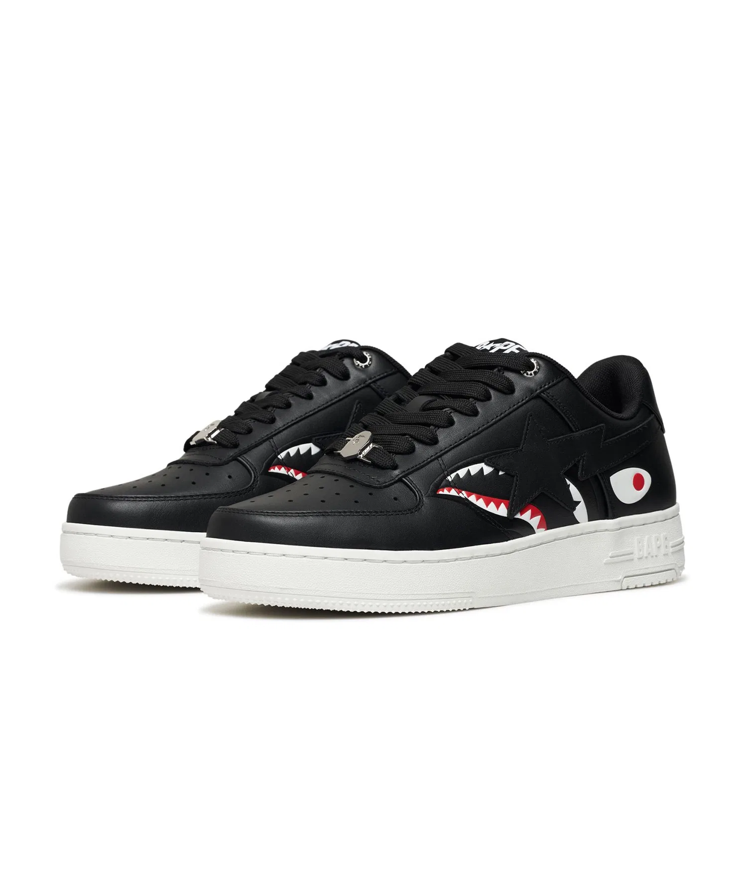 Мужские кожаные кроссовки BAPE STA SHARK A BATHING APE чёрные