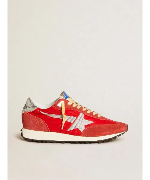 Мужские кроссовки Marathon из нейлона и кожи GOLDEN GOOSE красные
